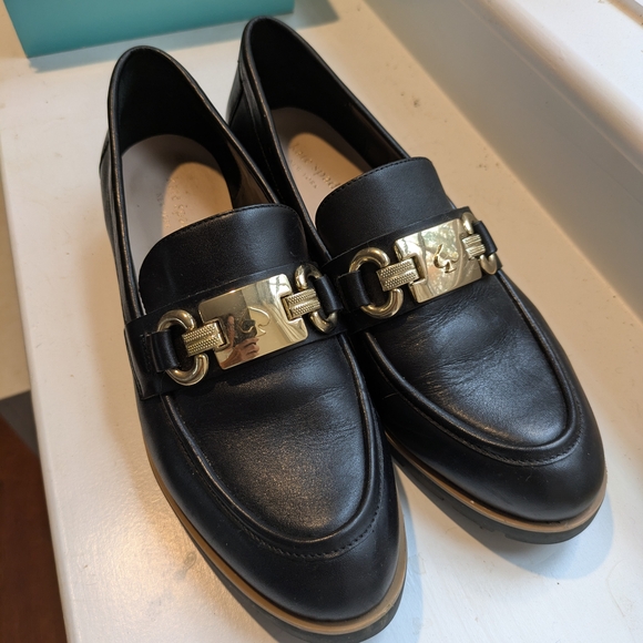 Kate Spade Black Leather Loafers 8M Kolby - Picture 6 of 12